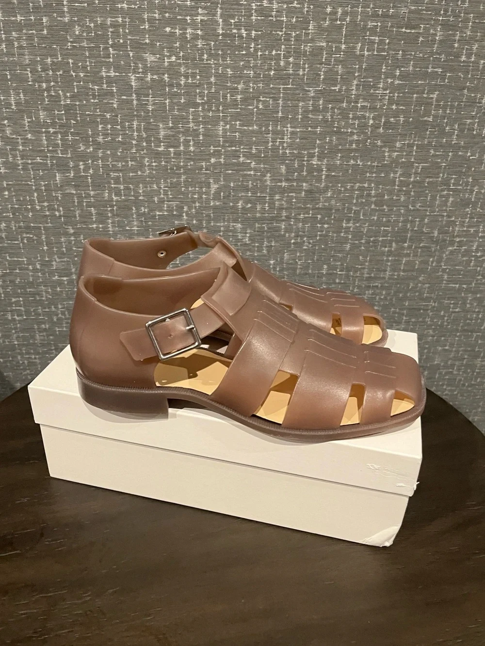 NIB COS JELLY FISHERMAN SANDALS Brown